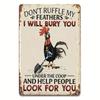 Sassy Metal Chicken Art Vintage Humor Plaque Home Decor