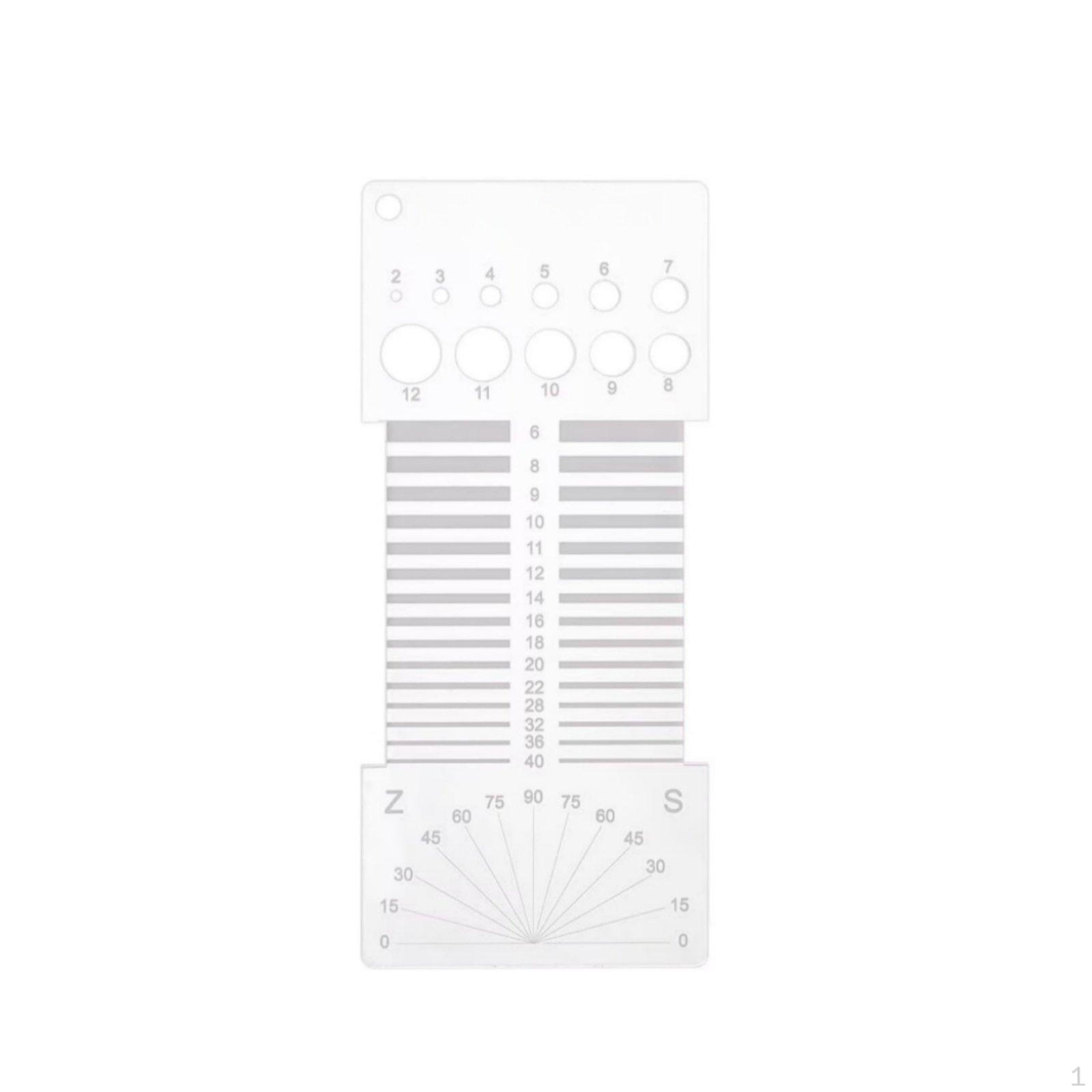 Yarn Thickness Ruler Transparent Knitting Tool Gauge MultiFunctional Acrylic for