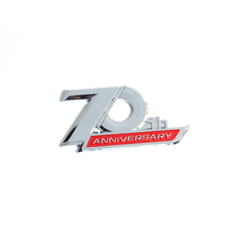 1 X Boční emblém auta 70. výročí 3D Chrome Logo odznak na kufru pro La-nd Cr-uiser LC300 LC200 FJ200 2016-2022 prosinec