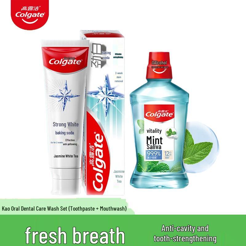 Colgate Whitening Toothpaste  Peppermint Mouthwash Oral Care Set