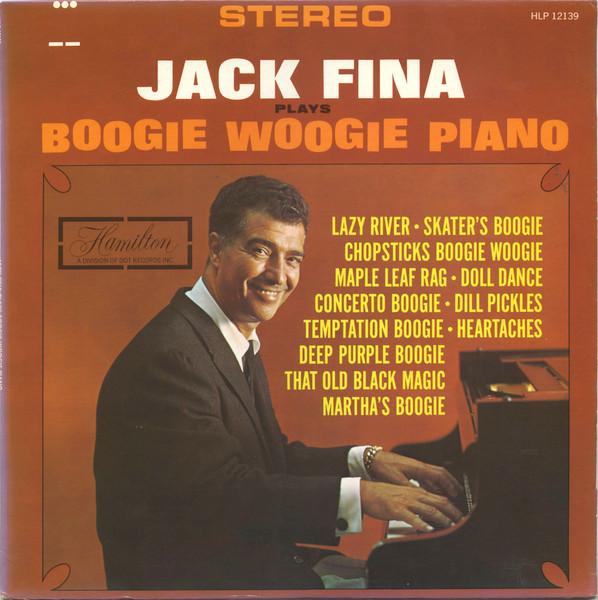 LP Record JACK FINA Jack Fina Plays Boogie Woogie Piano HLP139 Hamilton 1965 US Jazz Used