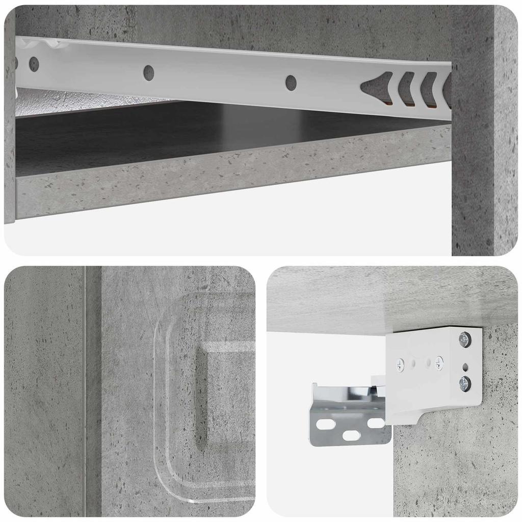 Wall Mounted Side Table Concrete Grey 59 x 34.5 x 17 cm
