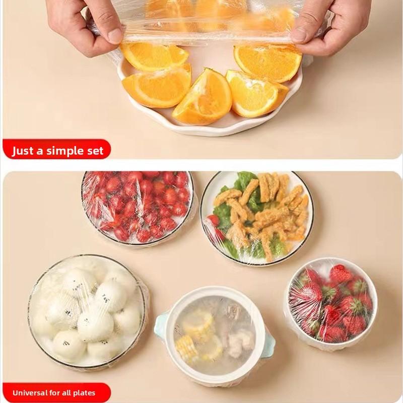 100 Pcs Thickened Disposable Kitchen Tear-free Dustproof and Odour-proof Plastic Wrap Cover