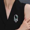 Chinese Style Mirror Flower Pearl Brooch: Micro-set Zircon, Sparkly, Exquisite, Elegant Design, Suit Corsage Pin for Women