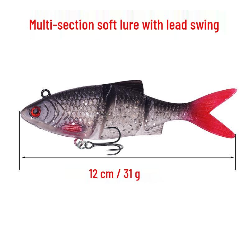 12cm/31g Multi-Section Bionic Soft Fish Lure for Long-Cast Sea Fishing