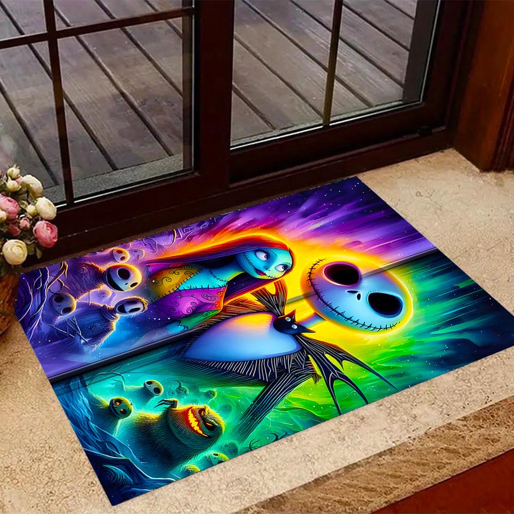 Tappeti Antiscivolo a Tema Nightmare Before Christmas - Decorazioni per la Casa in Poliestere, Adatti per Camere da Letto, Soggiorni, Ingressi, Studi e Decorazioni