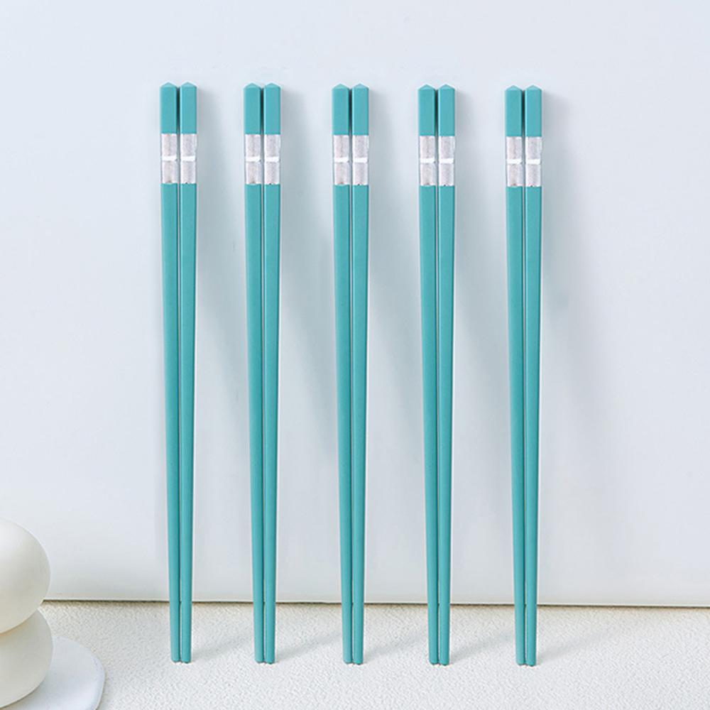 

5Pairs High Quality Japanese Non-Slip Chopsticks Korean Hotel Restaurant Portable Healthy Food Stick Sushi Kitchen Chopsticks SJJ синій
