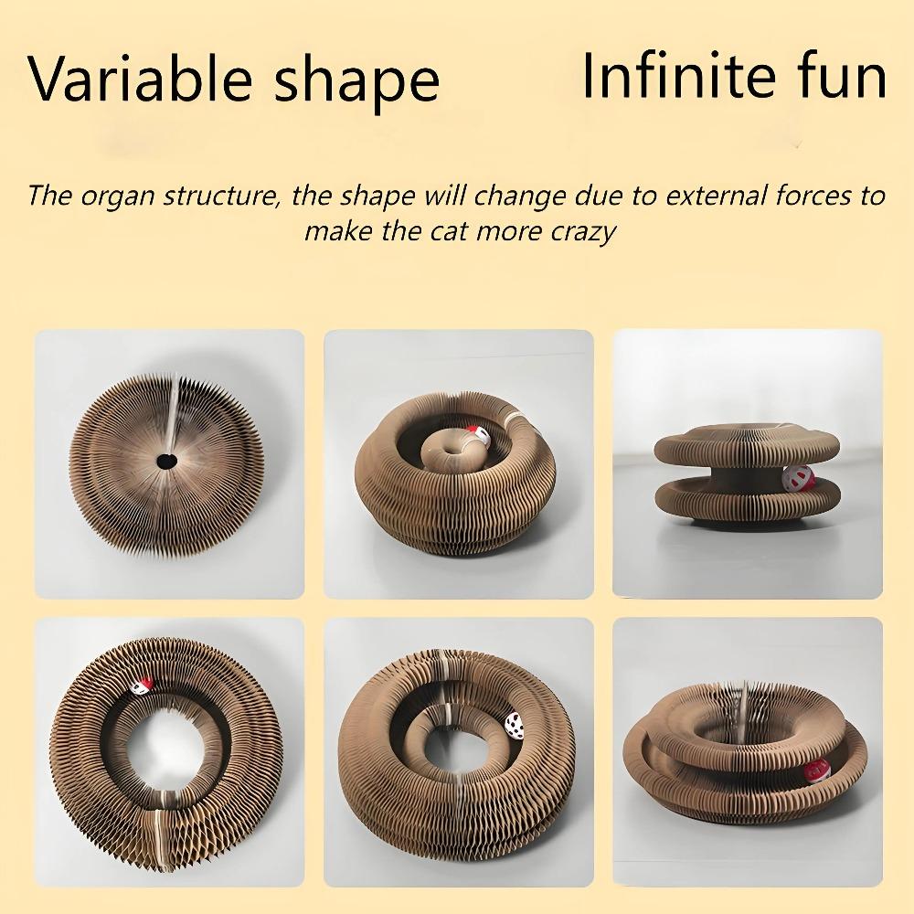 Organ Cat Scratch Board, Wear-resistant and Shavings Resistant, Cat Toy, Corrugated Paper Scratch Board with Bell