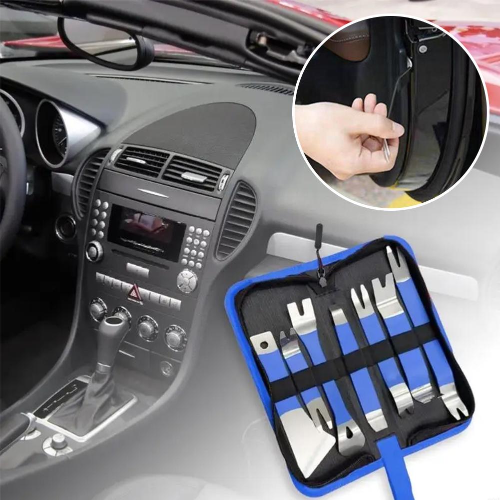 Stainless Steel Car Trim Removal Tool Kit Center Console Door Panel Pry Tools for Audio/Navigation Door Panel Removal Tool A9G2