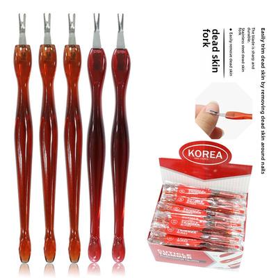 Nail Art Cuticle Remover Tool: Deep V Fork for Dead Skin and Manicure
