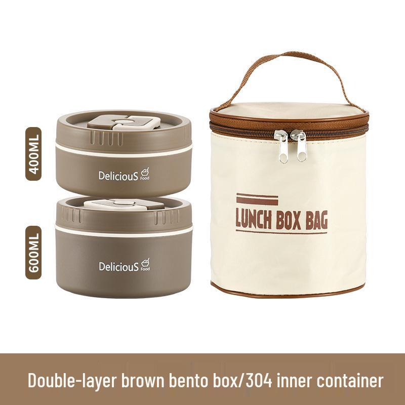 304 Edelstahl Isolierte Runde Bento Box - Tragbare & Abnehmbare Lunchbox