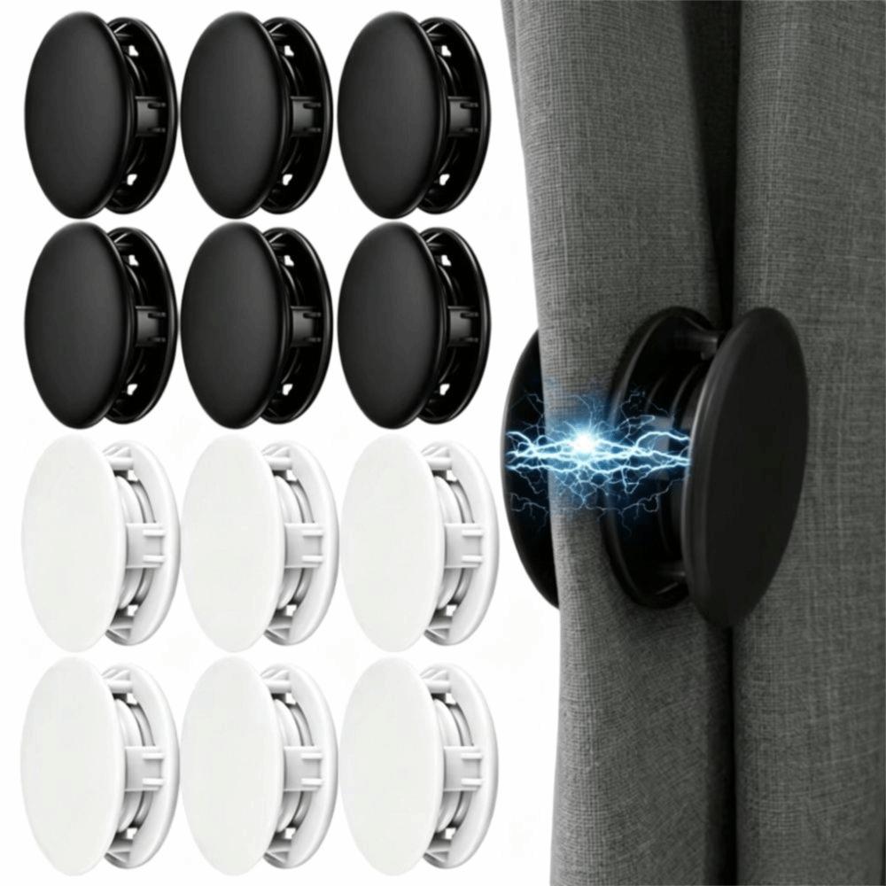 Plastic Magnetic Curtain Clips Removable Curtain Fixing Clips  For Window Treatments
