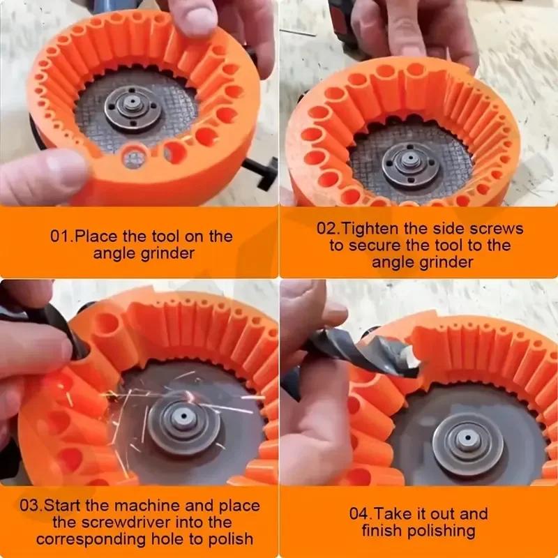 Angle Grinder Drill Bit Sharpener 2-13mm Full-size Tool 20-Hole Grinding Disc for Old/Waste Bits Suitable for 115/125mm Grinders
