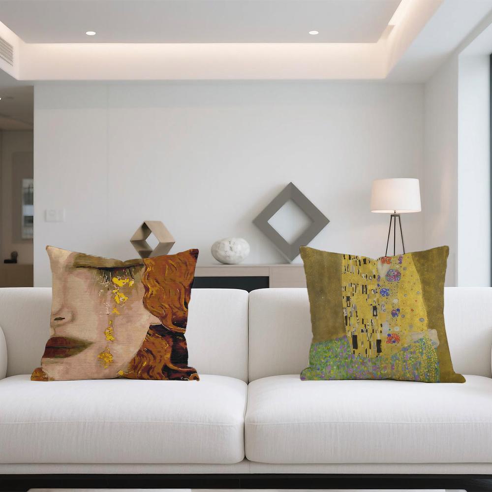Cushion Cover For K-Klimt Sofa Car Office Cafe Soft And Comfortable Double-Sided G-Gustav Art Printing Pillow Cover