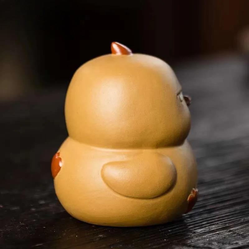 Yixing Zisha Little Bird Yellow Duck Tea Pet Retro Exquisite Miniatures Tea Figurine Statue Tea Ceremony Items Ornaments