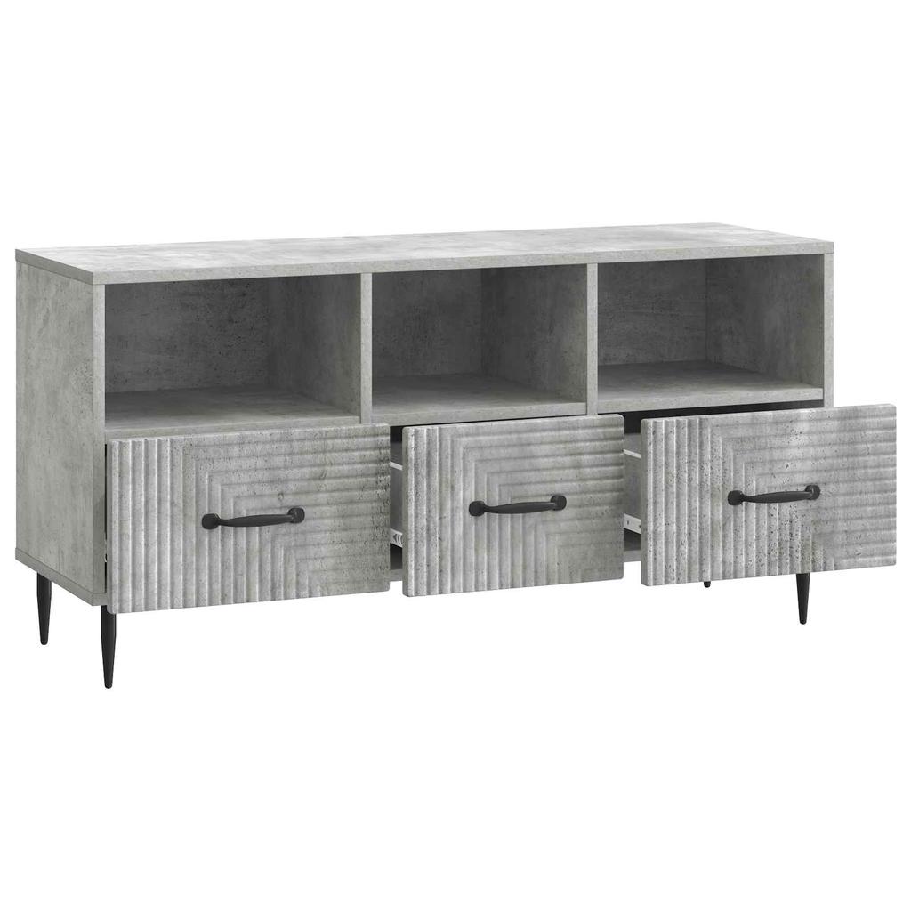 TV Stand Concrete Grey 102 x 34.5 x 50 cm Engineered Wood