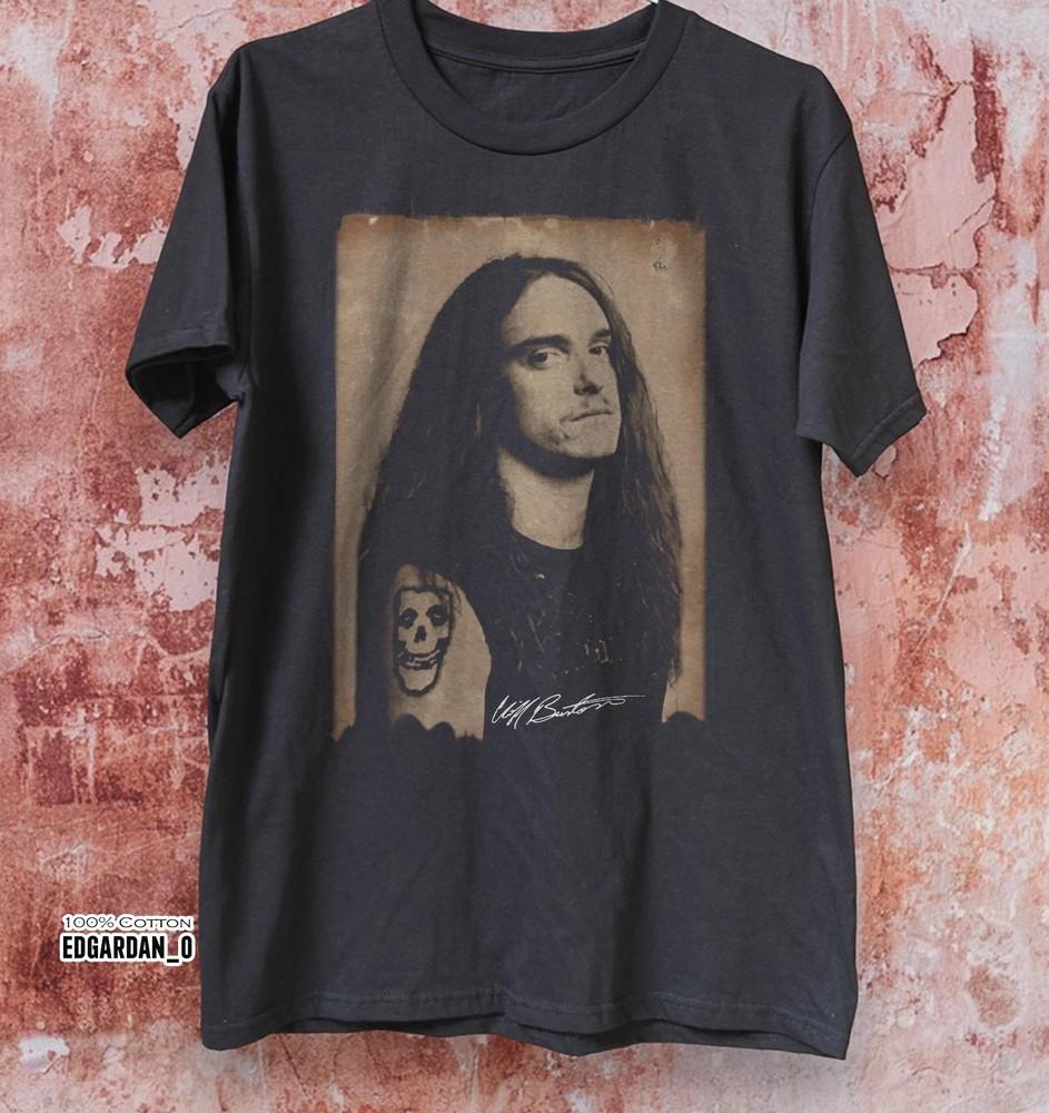 

CLIFF BURTON Metallica Портрет Плотный Хлопок Черный Унисекс Размер S-4XL Унисекс Футболка S