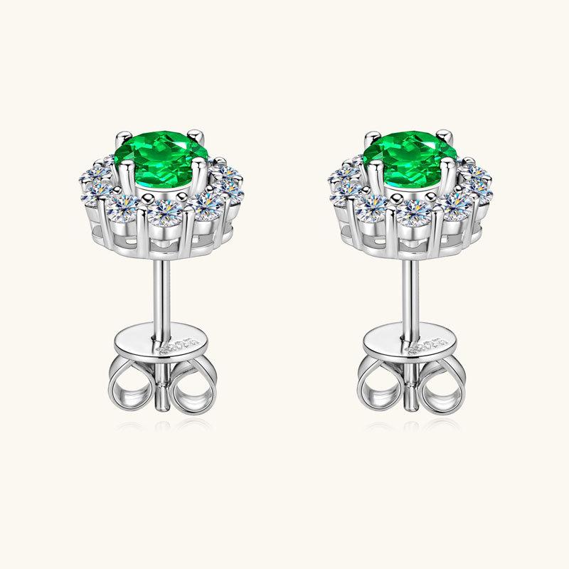 Silvere Glam Trendige Europäische Und Amerikanische Retro Hip-hop, Smaragd Ohrstecker, High-End Design Ohrringe Für Frauen, S925 Sterlingsilber Ohrringe