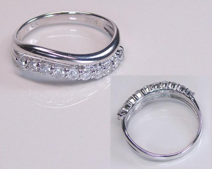 and My Jewelry Carat Diamond Sweet April with Certificate of Authenticity [Your Box] 0.30 Silver/Pt Ring, Memory, Birthstone, (11) [Gift Wrapped]