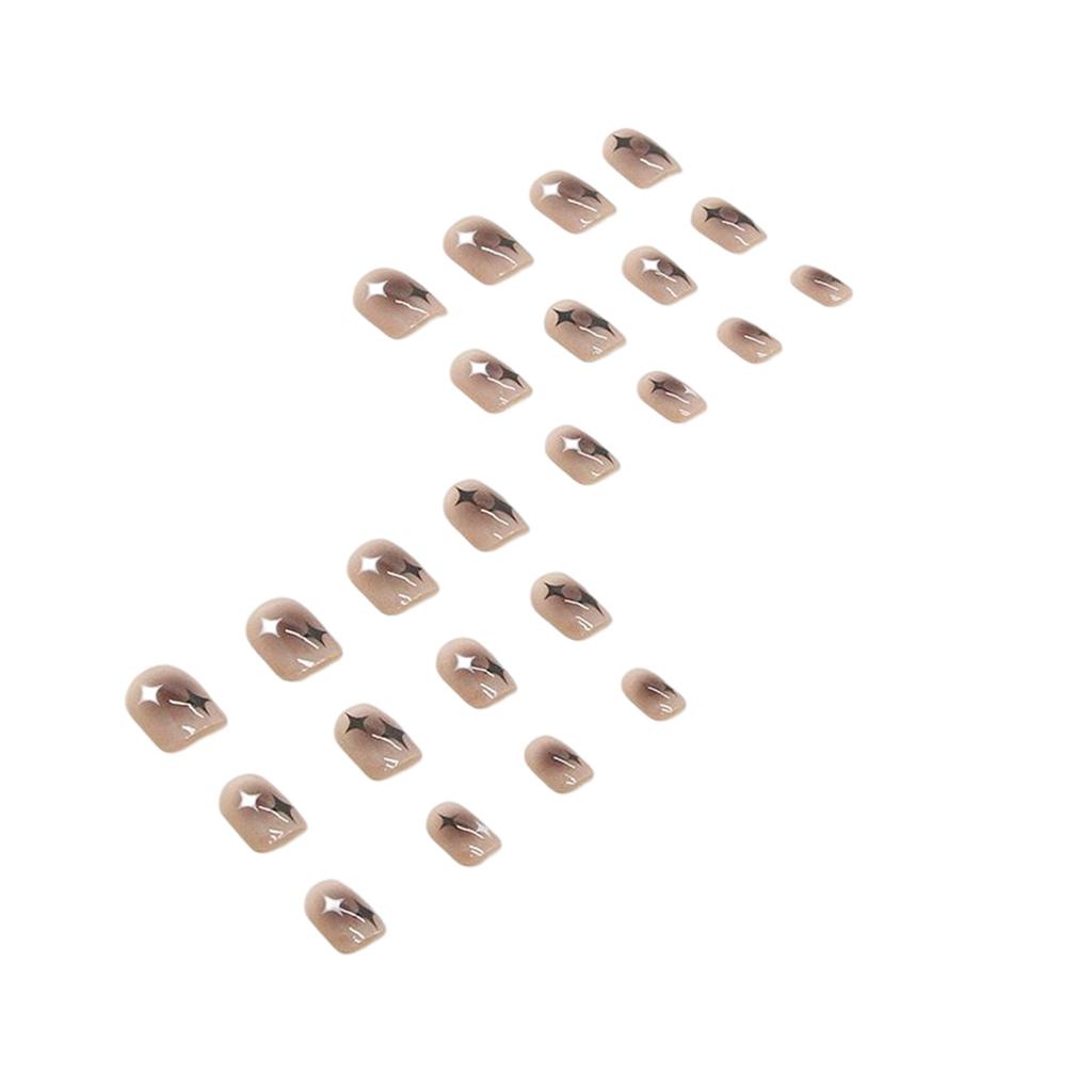 Brown Smudgy Artificial Nails with Smooth and Non-Grainy Texture for Fingernail DIY at Home