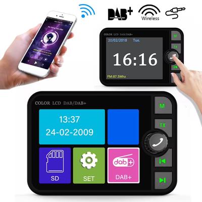 Receptor de rádio DAB/DAB+ LCD colorido de 2,4 polegadas, compatível com Bluetooth, MP3 player, FM, transmissão de sinal digital para carros europeus