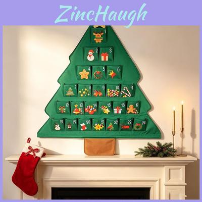 Bolsa de Almacenamiento con Forma de Árbol de Navidad con 24 Bolsillos Para Colgar en la Pared y Organización de Dormitorio