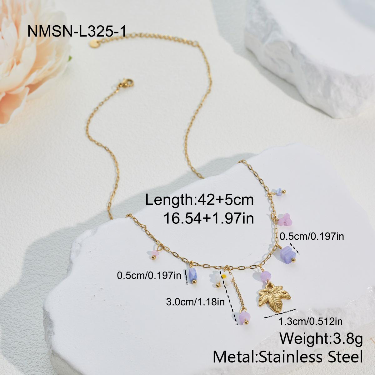 GEMCHIC Women s Stainless Steel Vacation Flower Pendant Necklace Bracelet Set Fashion Jewelry Gift
