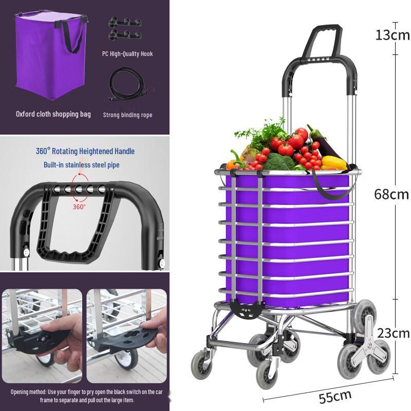 Foldable Stair Climbing Shopping Cart