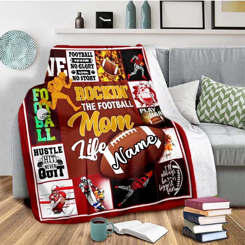 Rugby Hobby Customize Your Name Blanket Used For Chair Office Sofa Bed Camping Soft And Warm Giving Friends And Relatives Birthday Graduation Gift