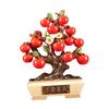 Persimmon Resin Statue Holiday Table Centerpiece Collectible Chinese Lucky Decoration for Home Farmhouse Party Festival Cabinet
