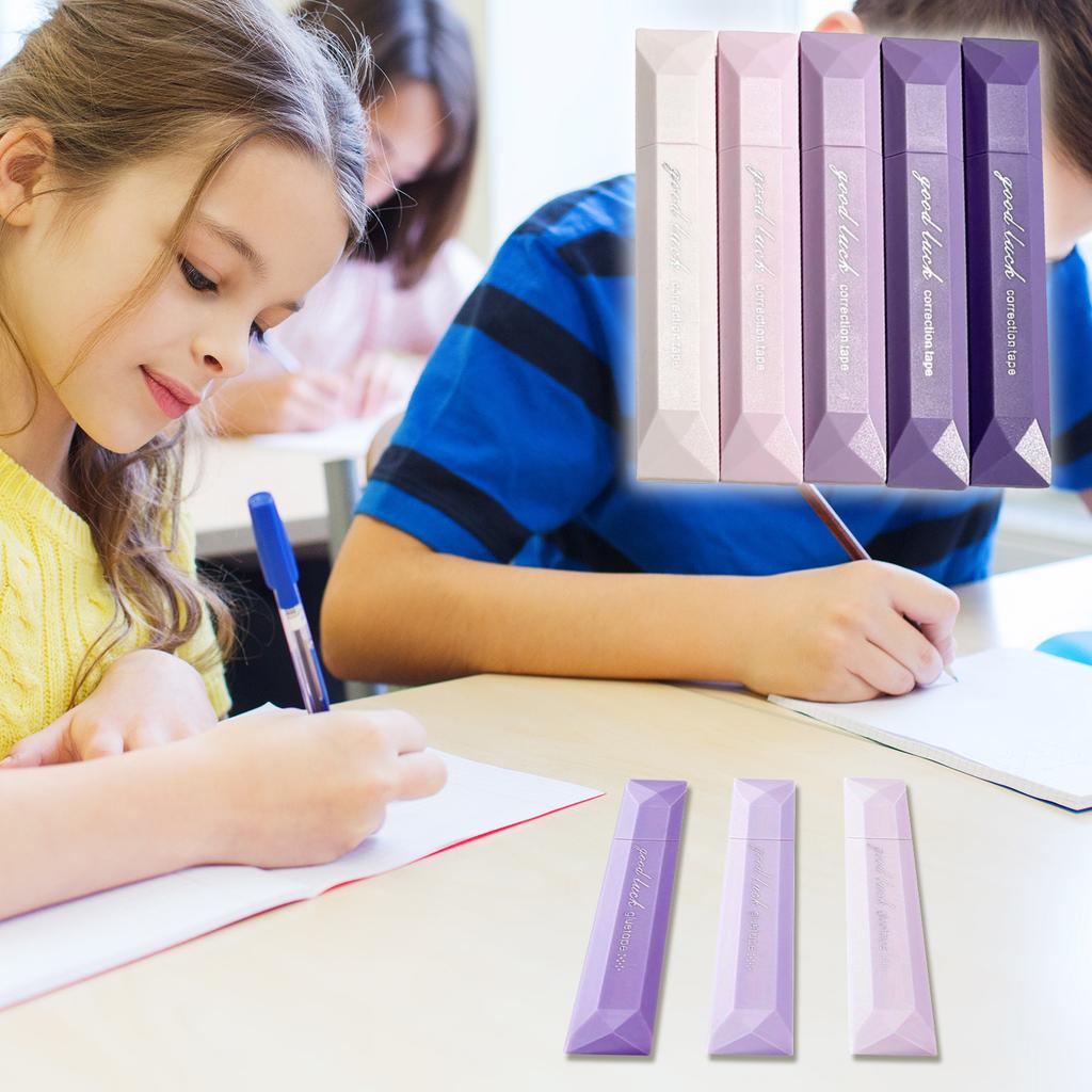 5pcs 360° Rotating Double-Sided Dot Glue Pen Tape, Large Capacity, Stationery, Traceless Adhesive For Scrapbooking, DIY Crafts, Back-to-School, Offic