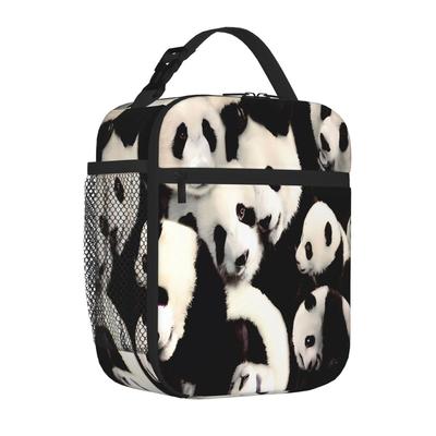 Bestselling Pandas Military Style Thermal Lunch Bag Kids School Carry Lunch Bag