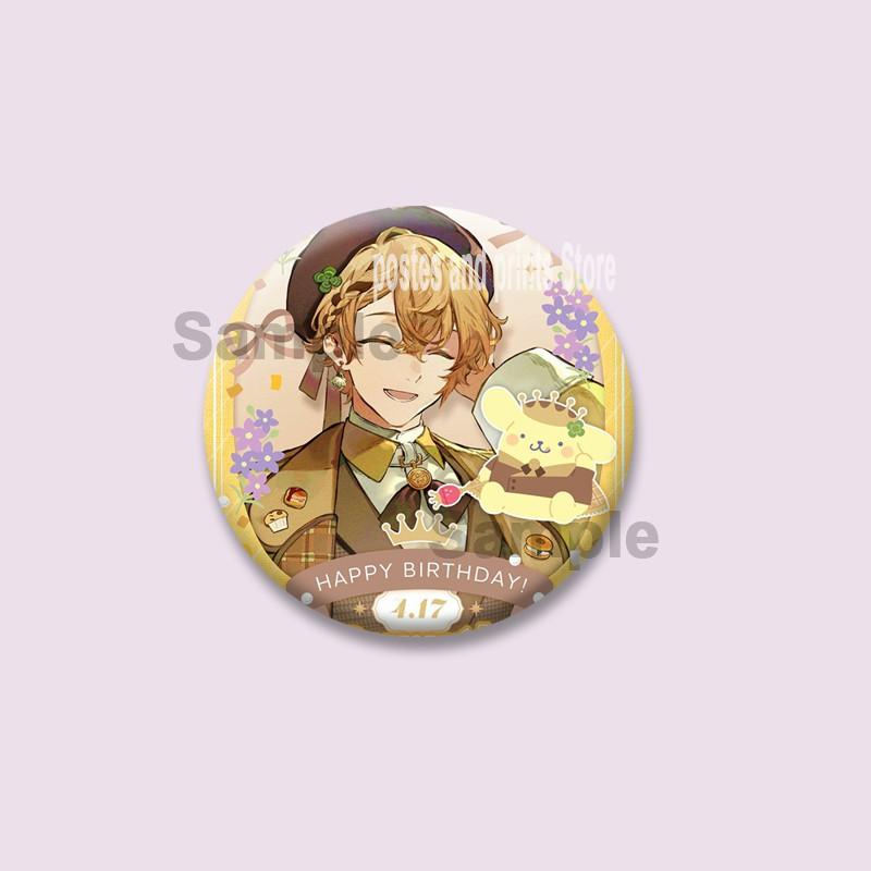 Cartoon Game Merold Kurode Hallritt Brooch Anime Fragaria Memories Lapel Pins Plastic Round Badge for Bag Hat Jewelry XMAS Gifts