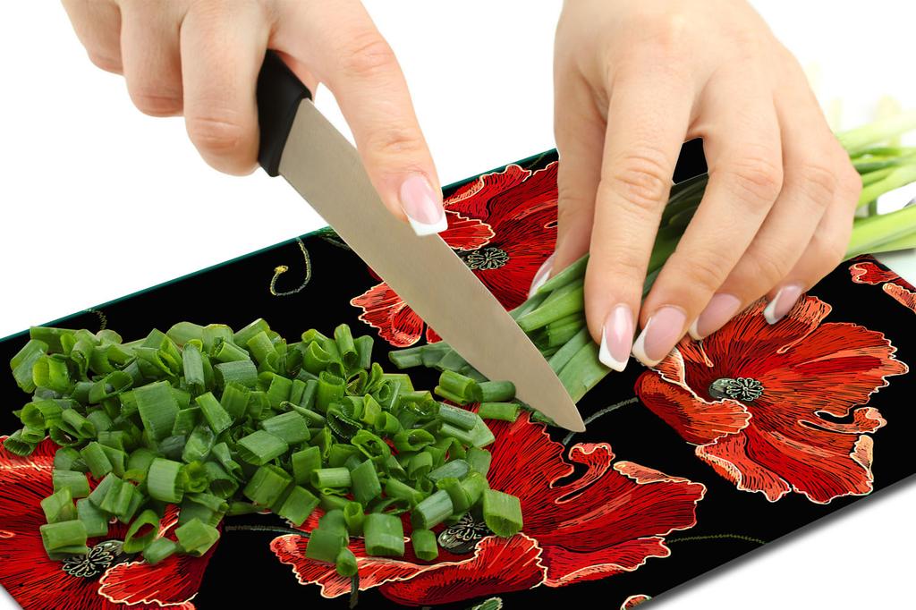 GLASS PROTECTIVE PLATE FOR INDUCTION 40x52 FLOWERS