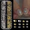 New Nail Art Jewelry Three-dimensional Metal Heart-shaped Pentagram Mixed Nail Art Jewelry