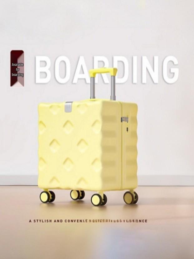 

18-дюймовый Роскошный Чемодан Ручной Клади с Универсальными Колесами для Женщин и Студентов - Тихий и Удобный для Путешествий Чемодан на Колесах. 18 inch жёлтый