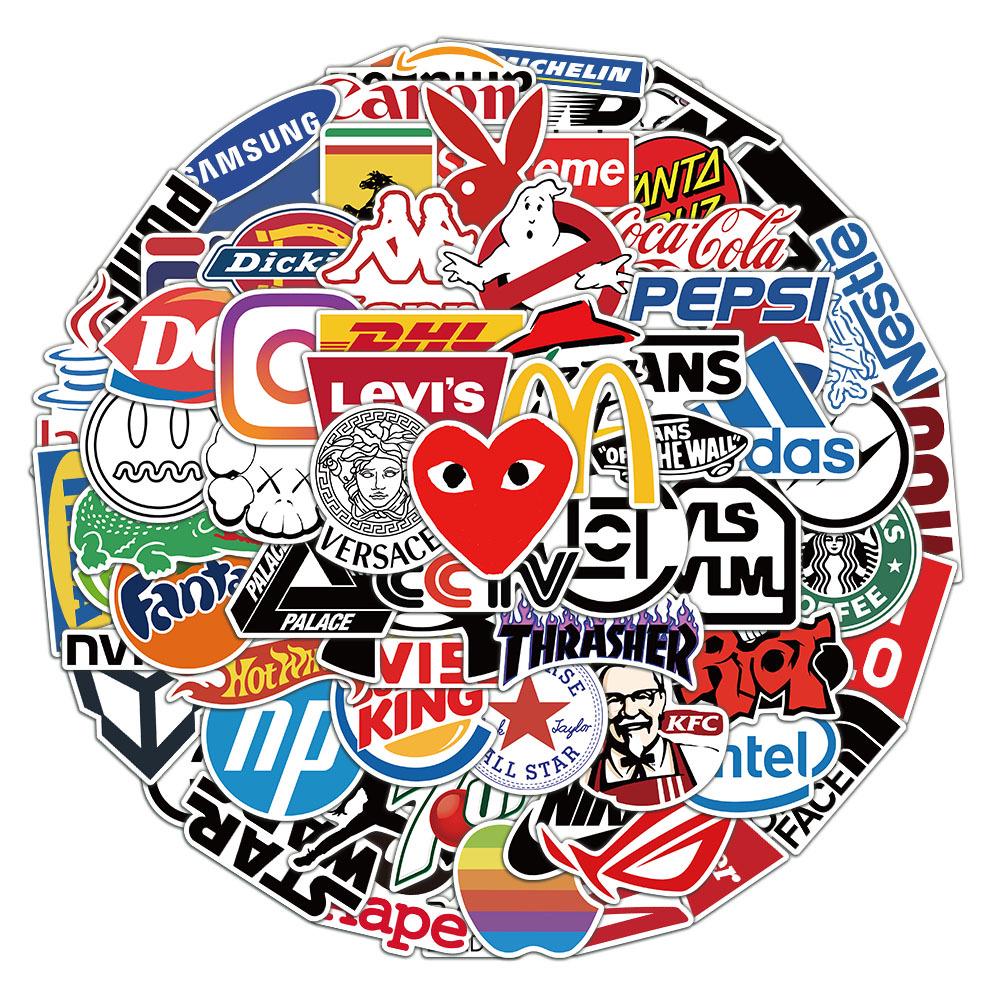 Streetwear Logo Stickers: 70-Piece Set for Suitcases, Helmets, Motorcycles, and Electric Vehicles