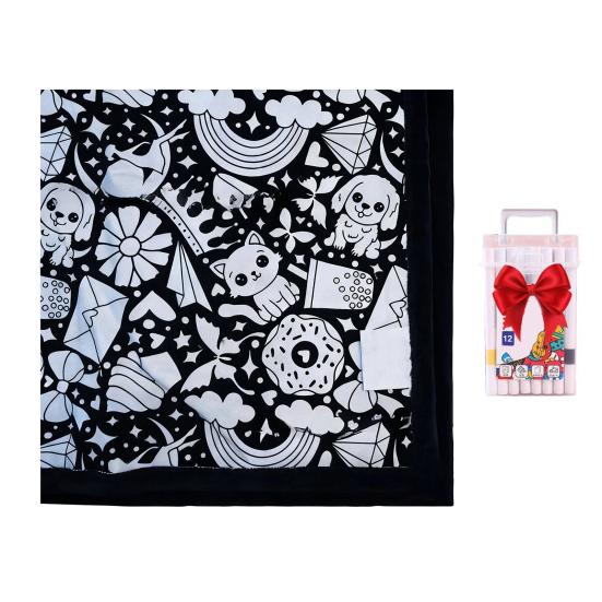 

Раскраска-одеяло сделай сам, раскрась свое собственное одеяло, арт-проект с маркерами, моющееся цветное искусство, поделка, плед для домашнего декора, развлечение для праздничной вечеринки K