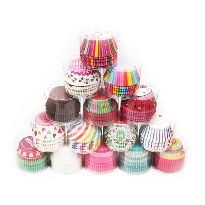 100Pcs Cake Muffin Cupcake Paper Cups Cake Box Cupcakes Liner Mold Kitchen Baking Accessories Cake Mold Cooking Tools