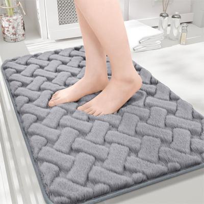 Sponge Bathroom Cashmere Thickening Mat Bath Non-slip Carpets In Wash Basin Bathtub  Floor Rug Shower Room Doormat Memory Foam 3D Pad