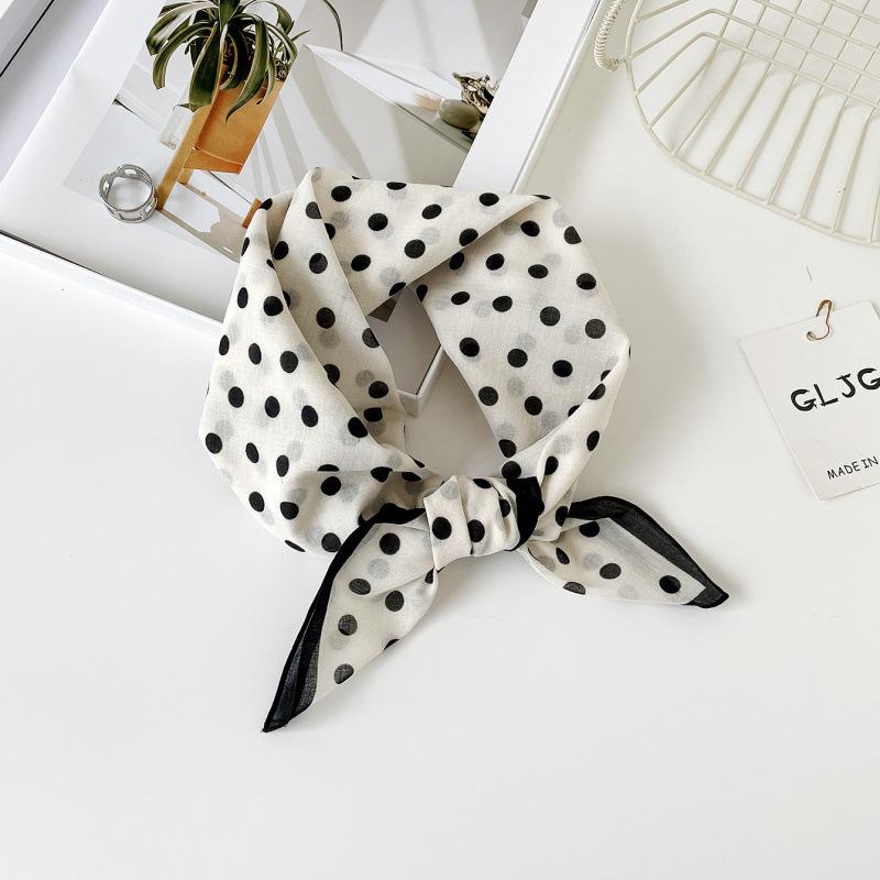 55 Cotton And Linen Headscarf Summer And Autumn Floral Silk Scarf Sweet Versatile Square Scarf Small Scarf Women'S Thin Decorative Silk Scarf
