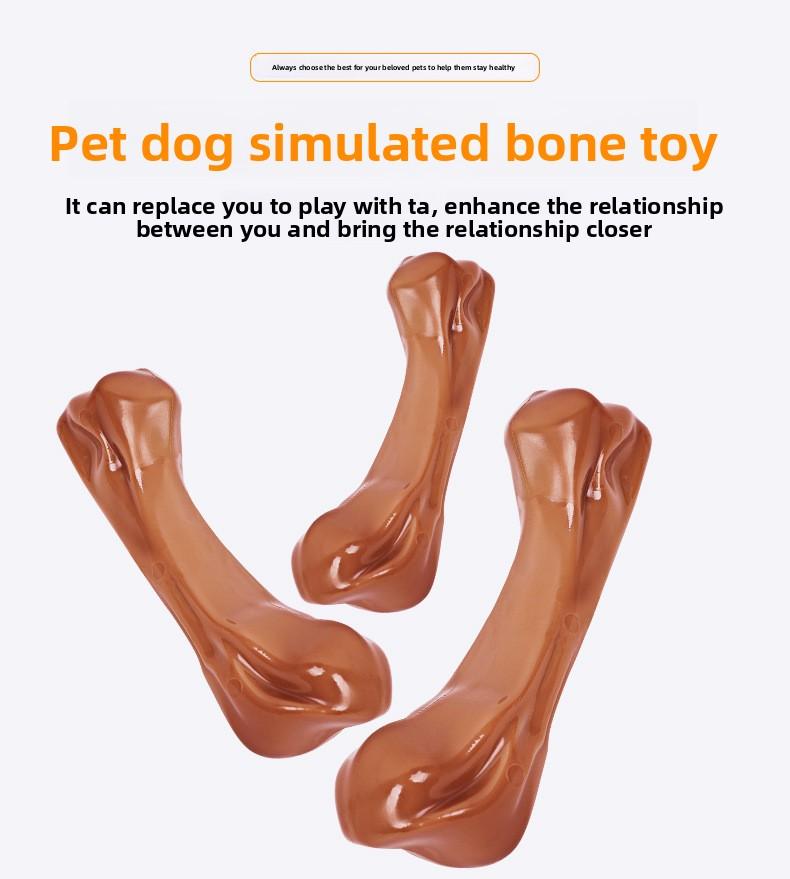 Factory Eco-Friendly Nylon Pet Dog Toys Durable Chew-Resistant Interactive Beef Flavor Realistic Bone Design