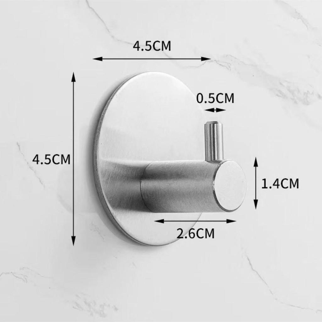 Stainless Steel Wall Hook Single Hook With Adhesive For Bathroom Storage And Hotel Room Decor