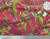 Soimoi Japan Crepe Satin Fabric Branches,Parrot & Leopard Jungle Print Fabric by the metre 42 Inch
