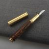 Classic Wood Mini Fountain Pen Brown Black Portable Ink Pen Ef/F Nib Short Office Writing X'Mas Gift Pens Premium Grade Auto Interior Accessory