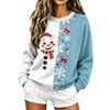 Women's Christmas Print Knit Pullover Sweater Long Sleeve Neck Casual Holiday Top
