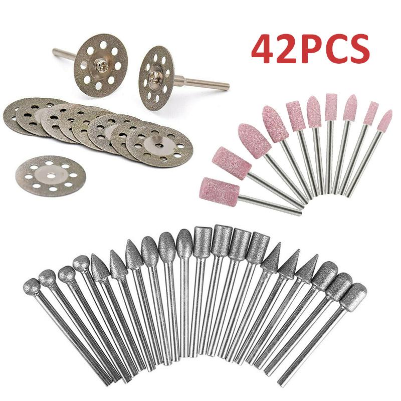42PCS Diamond Grinding Carving Cutting Wheel Burr Bit Set For Dremel Rotary Tool 42PCS Diamond Grinding Carving Cutting Wheel Burr Bit Set For Dremel Rotary Tool