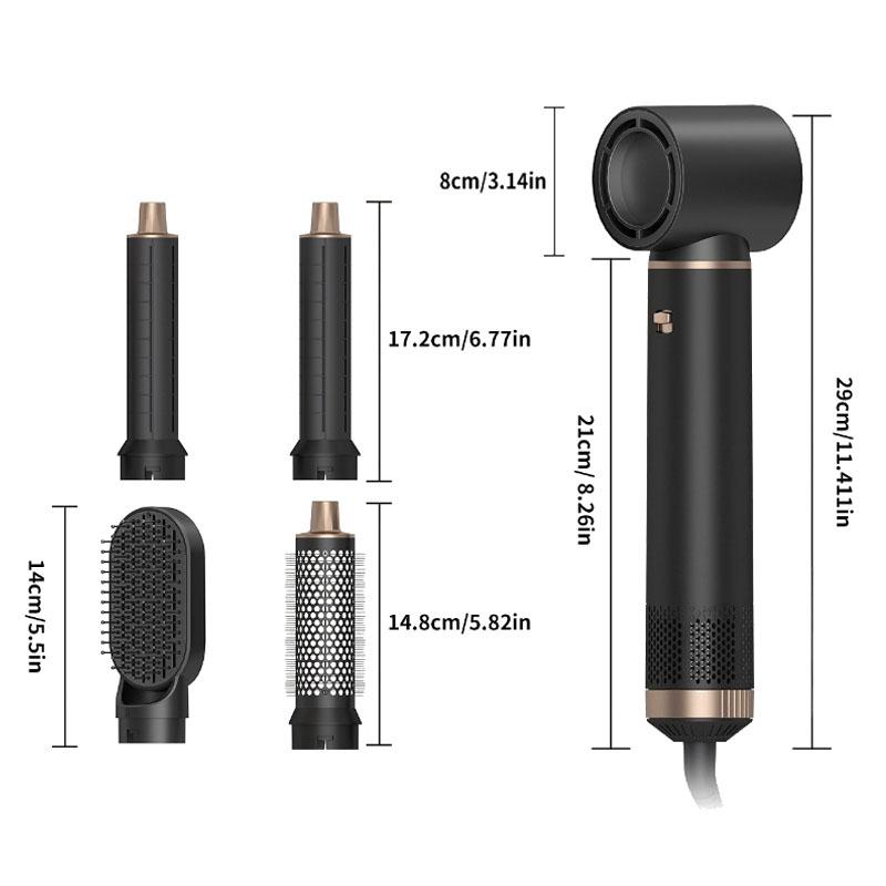 

Five in one hot air styling comb, multi-purpose curling iron and straightening iron, home temperature controlled hair dryer EU