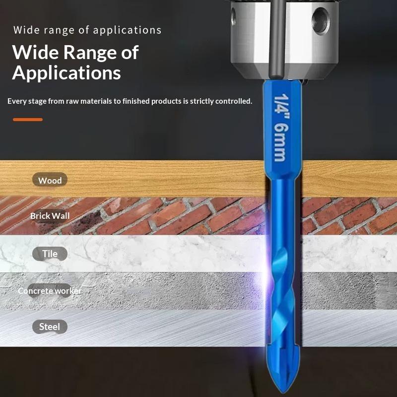 6Pcs Dia 6/8/10/12Mm Dry Drill Core Bit Spiral Groove Hex Shank Brazed Drill Bit Hole Saw Ceramic Tile Granite Marble Hole
