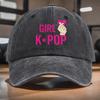 pc A GIRL KPOP Printed Washed Baseball Cap an Adjustable Sunshade Hat Is an Essential Item for Parties And Fashionable Outfi
